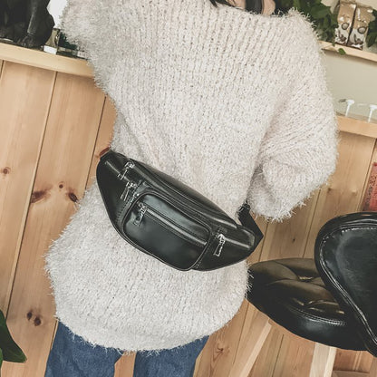 IELGY Diagonal personality leisure chain chest pockets