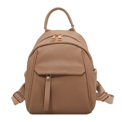 IELGY Soft Leather Ladies Backpack Fashion Art Travel Small Backpack