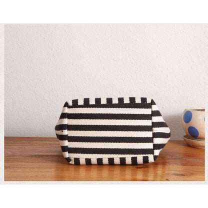 IELGY Original striped canvas bag women's cloth bag hit color Japanese canvas handbag fashion handbag fashion small bag