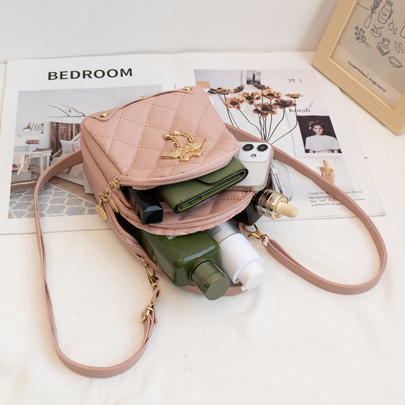 IELGY women's fashion rhombus mini backpack