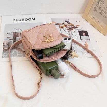 IELGY women's fashion rhombus mini backpack