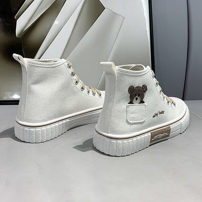 IELGY fashion high-top canvas shoes female Korean style college style cute ins street shooting