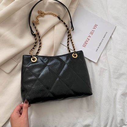 IELGY Ladies niche design rhombus embroidery thread bag