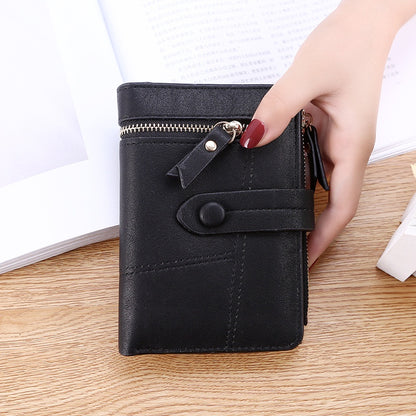 IELGY Women's short wallet small fresh multifunctional folding