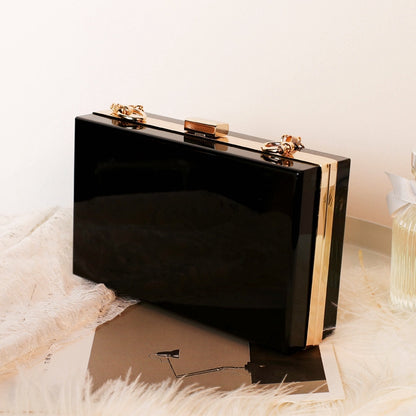 IELGY Transparent acrylic bag hot sale ladies square bag shoulder chain bag