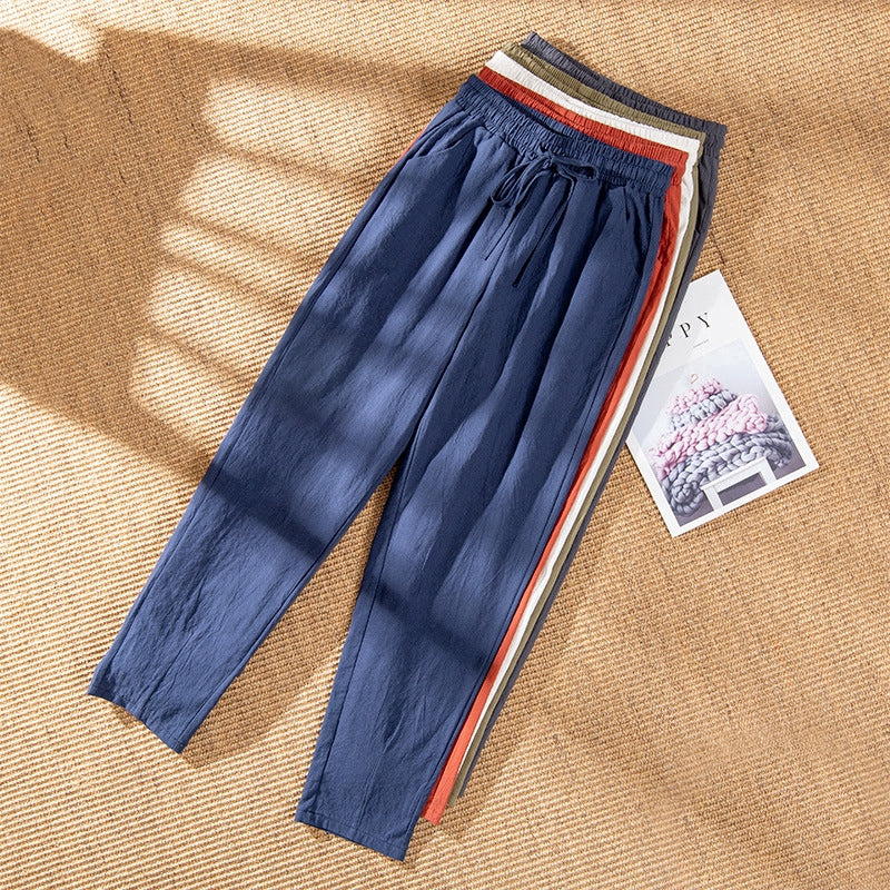 IELGY Cotton casual pants, harem pants, loose pants and thin legs