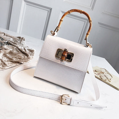 IELGY handbag crocodile small square bag handbag bamboo bag