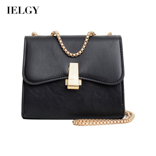 IELGY Women's bag fashion versatile retro casual black portable Korean version simple one-shoulder