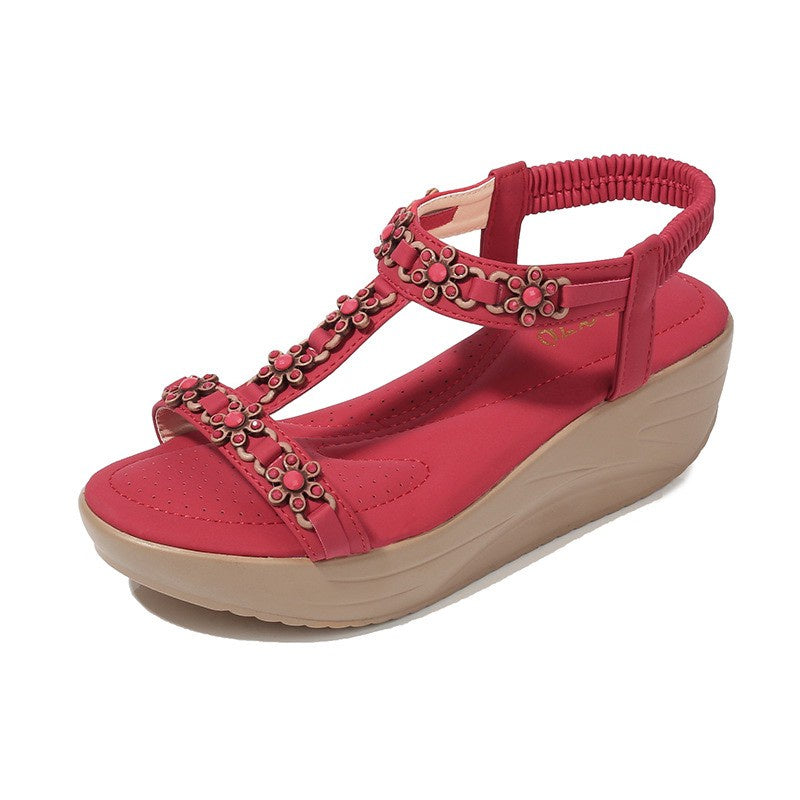 IELGY [Size36-42] Platform sandals height 5cm slope platform large size women's shoes