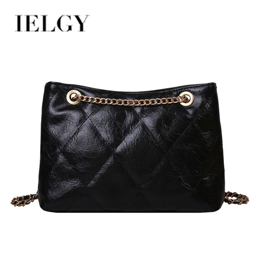 IELGY Ladies niche design rhombus embroidery thread bag