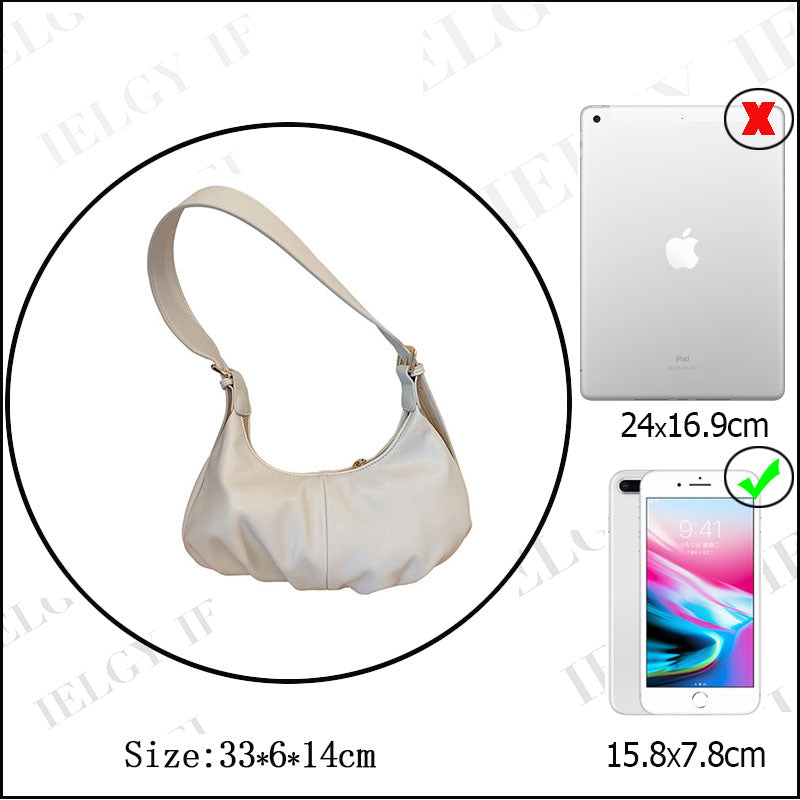 IELGY Underarms All-match PU Diagonal Clouds Tide Fashion Black Korean version Women's bag
