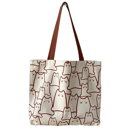 IELGY Japanese Korean style large-capacity simple portable canvas bag