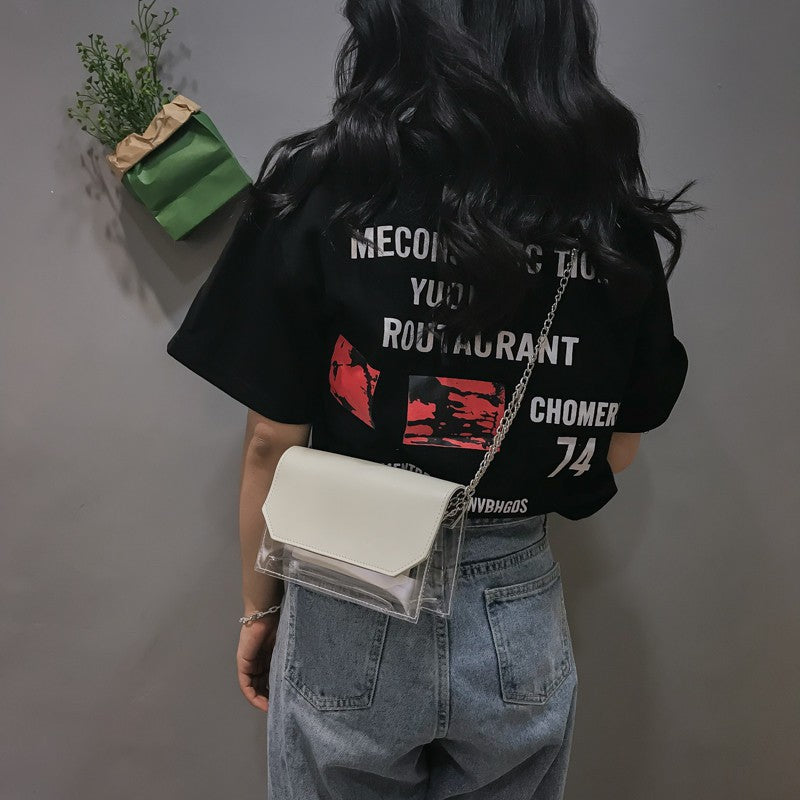 Laser Transparent Jelly Bag Messenger Bag