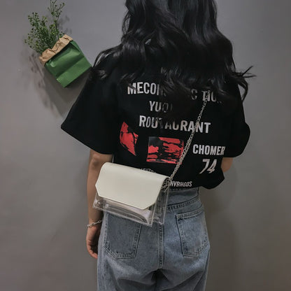 Laser Transparent Jelly Bag Messenger Bag