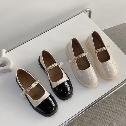IELGY Thick-soled British style small leather shoes women shoes Mary Jane jk love beanie black single shoes