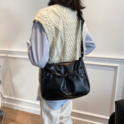 IELGY Fashion Trend Large Capacity Ladies Soft Leather Crossbody Bag Korean Version All-match