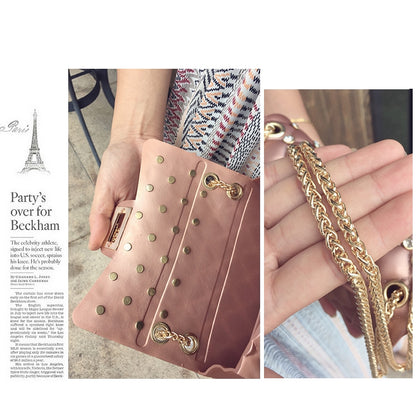 Matte matte jelly bag with drill chain shoulder bag crossbody bag