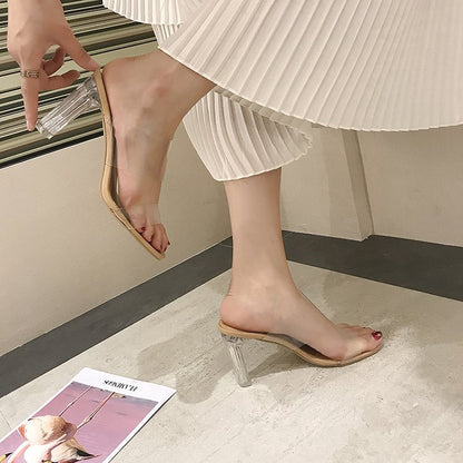 IELGY Transparent high heel women open toe high heel sandals (7cm / 9cm)