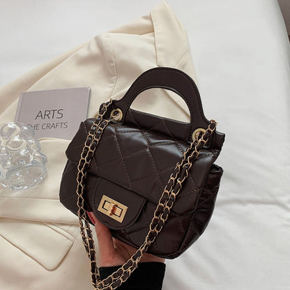 IELGY fashion ladies texture chain shoulder bag Korean version of rhombus