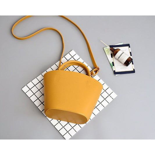 IELGY New yellow bucket bun mother bag diagonal handbag