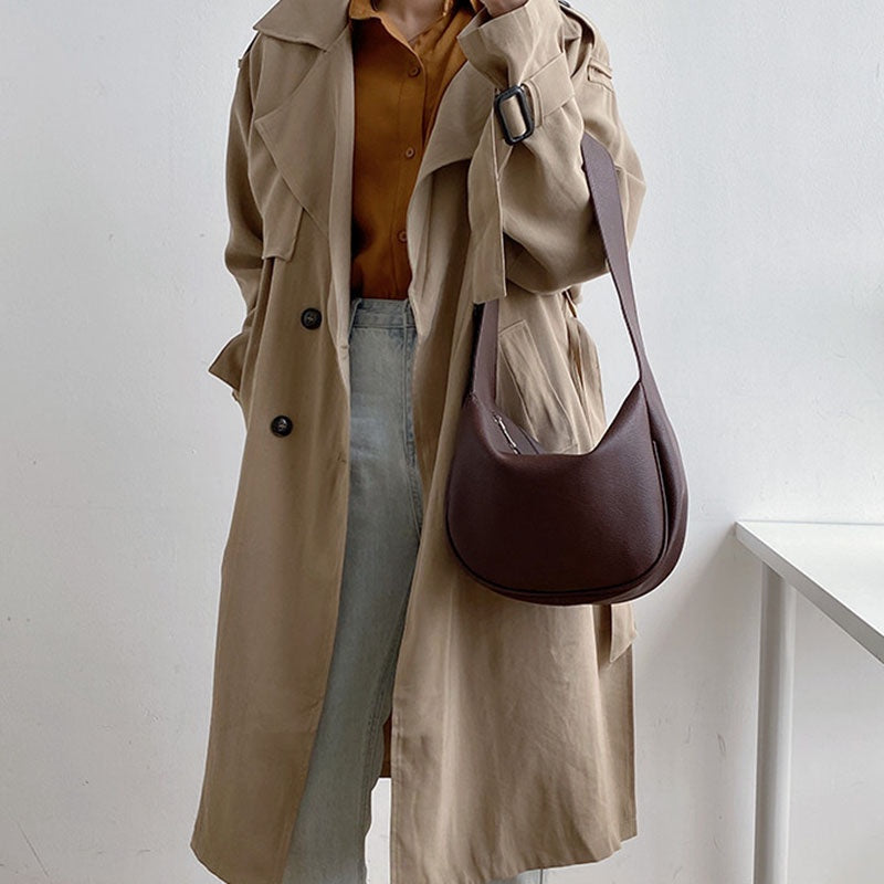 IELGY Large capacity Korean version Simple Retro Tote Fashion Trendy Black Woman's bag One shoulder