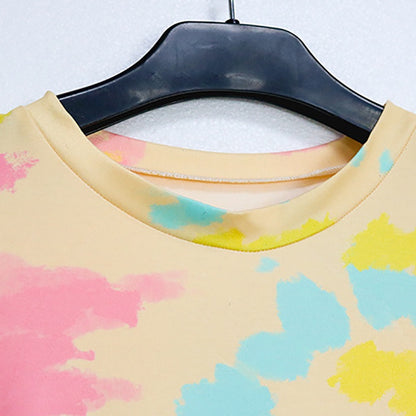 IELGY summer new women's casual short-sleeved sun print fashion loose slim slimming pullover T-shirt
