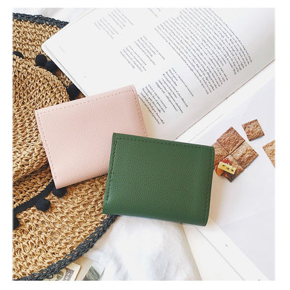 Small ring short section three fold thin money wallet women new simple