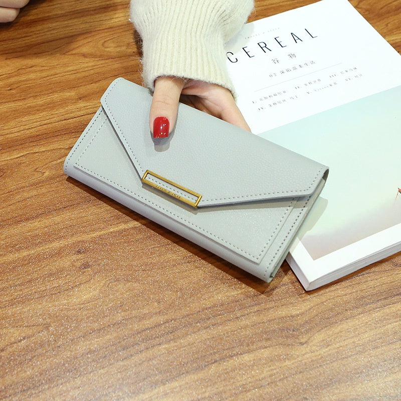IELGY Korean Style Long Multifunctional Buckle Vintage Thin Coin Purse