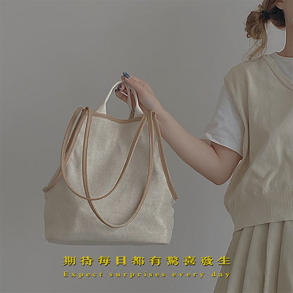 IELGY Women's bag all-match shoulder portable fashion large capacity cloth retro casual bucket