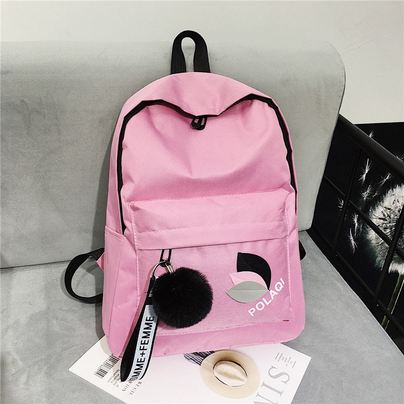 IELGY Simple Korean Leaf Print Backpack Oxford Fabric