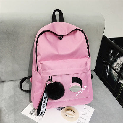 IELGY Simple Korean Leaf Print Backpack Oxford Fabric