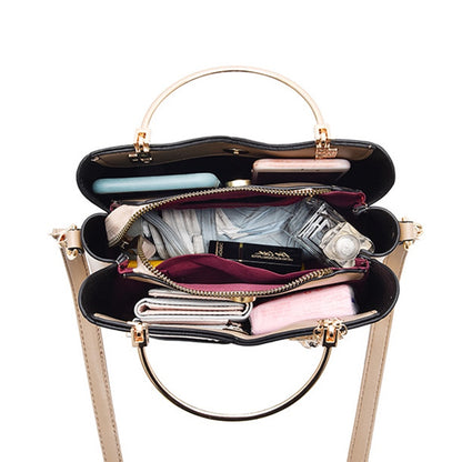 IELGY trendy metal letters large-capacity fashion accessories color-blocking messenger bag