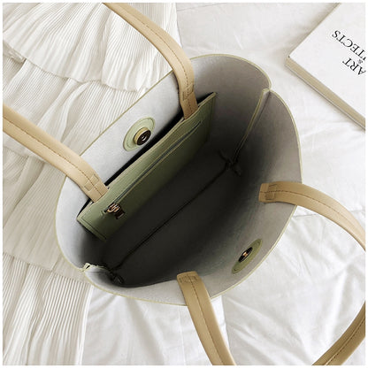 IELGY High-class sense of foreign-capacity large-capacity simple Korean version of the tide one-shoulder bag hand-held tote