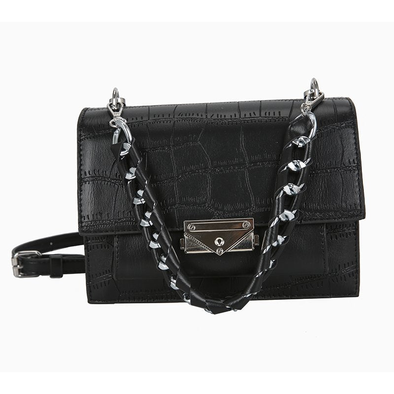 IELGY Women's bag square bag Exquisite shoulder strap solid color Comfortable handy chain one shoulder Fashion version portable Crossbody Ladies shoulder bag