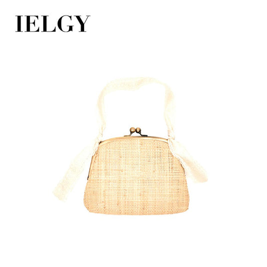 IELGY Hand-woven holiday hand-woven straw bag