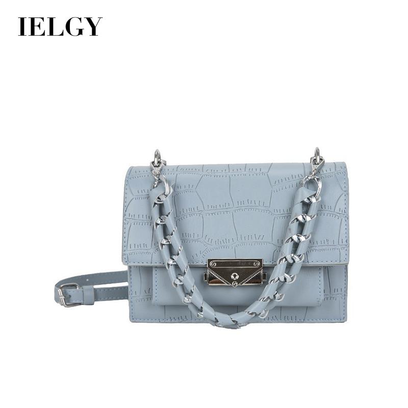 IELGY Women's bag square bag Exquisite shoulder strap solid color Comfortable handy chain one shoulder Fashion version portable Crossbody Ladies shoulder bag