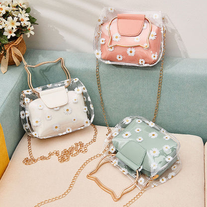 IELGY all-match daisy outing Korean version jelly bag design portable shopping mobile phone bag mother-and-child bag one-shoulder diagonal handbag