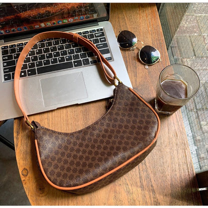 IELGY Retro vintage old flower underarm bag  bag 2021 new niche pea handbag female