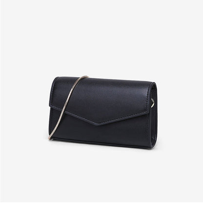 IELGY Women's bag crossbody casual black Korean version, fashion chain one shoulder versatile PU