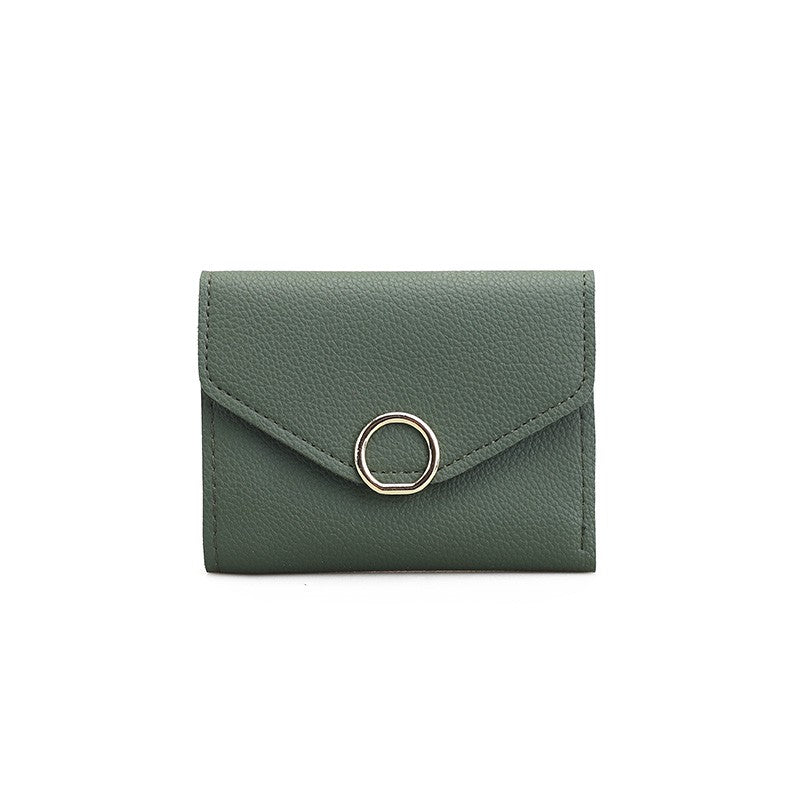 Small ring short section three fold thin money wallet women new simple
