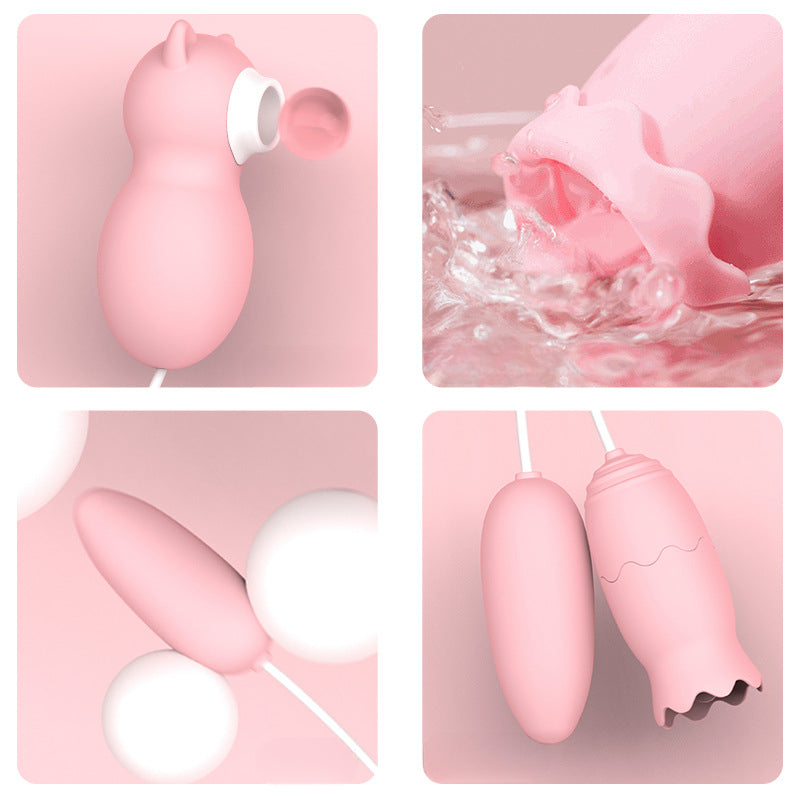 YOUTHAV New sucking egg vibrator female masturbator instant orgasm tongue licking G-spot flirting mini sex toys double shock egg vibrator