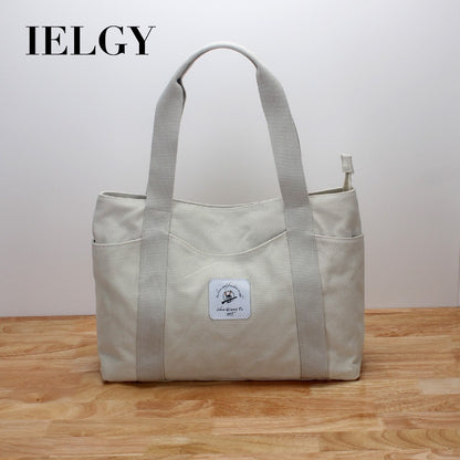 IELGY casual large-capacity canvas bag women's single-handle shoulder bag fashion multi-bag female bag mommy canvas bag