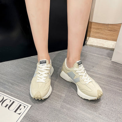 IELGY color matching breathable thick-soled running shoes women's trendy casual sports shoes