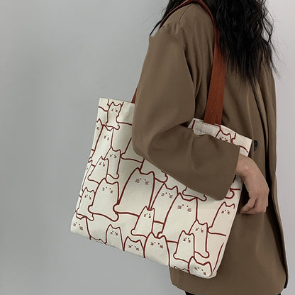 IELGY Japanese Korean style large-capacity simple portable canvas bag