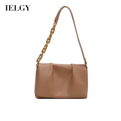 IELGY thick chain small design solid color shoulder diagonal