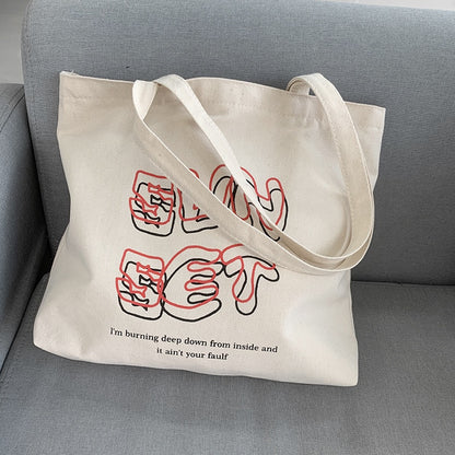 IELGY Japanese art Harajuku simple large-capacity portable canvas bag