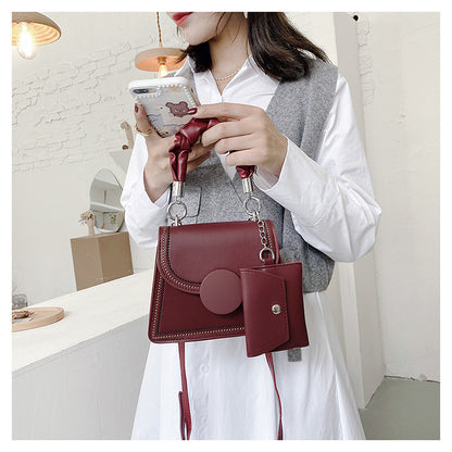 IELGY Women's bag casual black PU portable one shoulder all-match square crossbody fashion