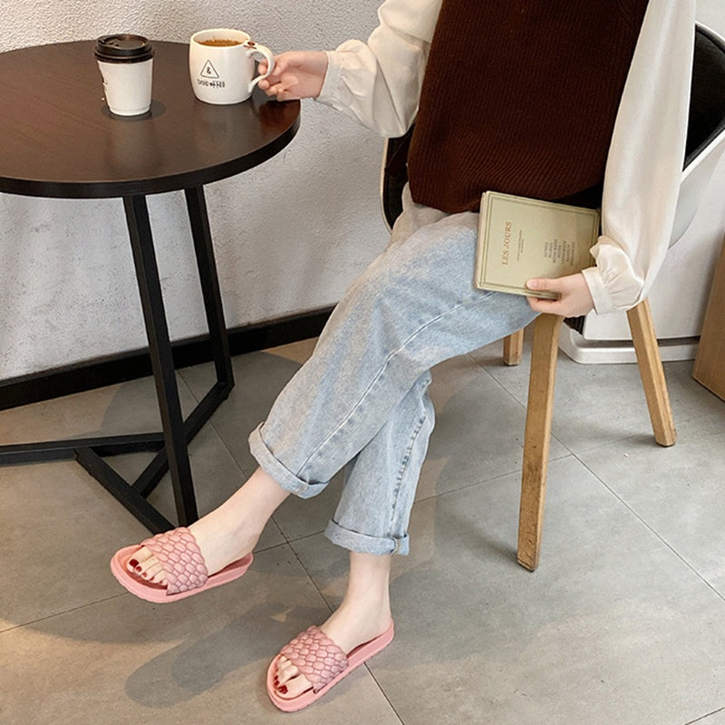 IELGY Slippers women's outer wear fashion thick bottom breathable casual flip flops
