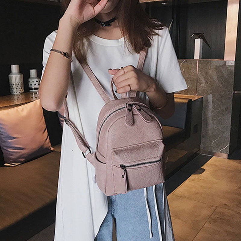 IELGY Casual Fashion Macaron Solid Color Ladies Backpack