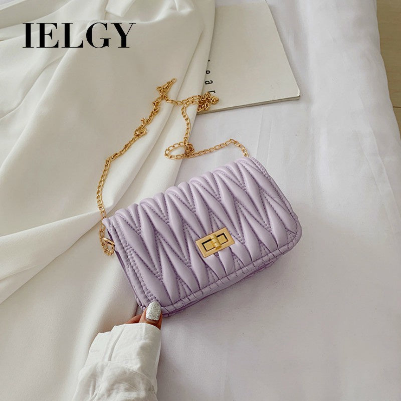 IELGY New fashion rhombus chain shoulder bag street trend retro small bag women